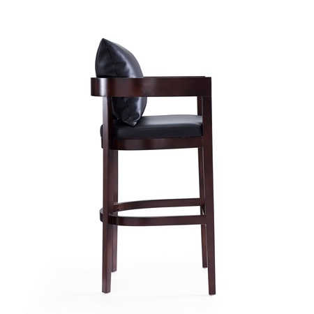 Manhattan Comfort Ritz Barstool in Black and Dark Walnut BS013-BK